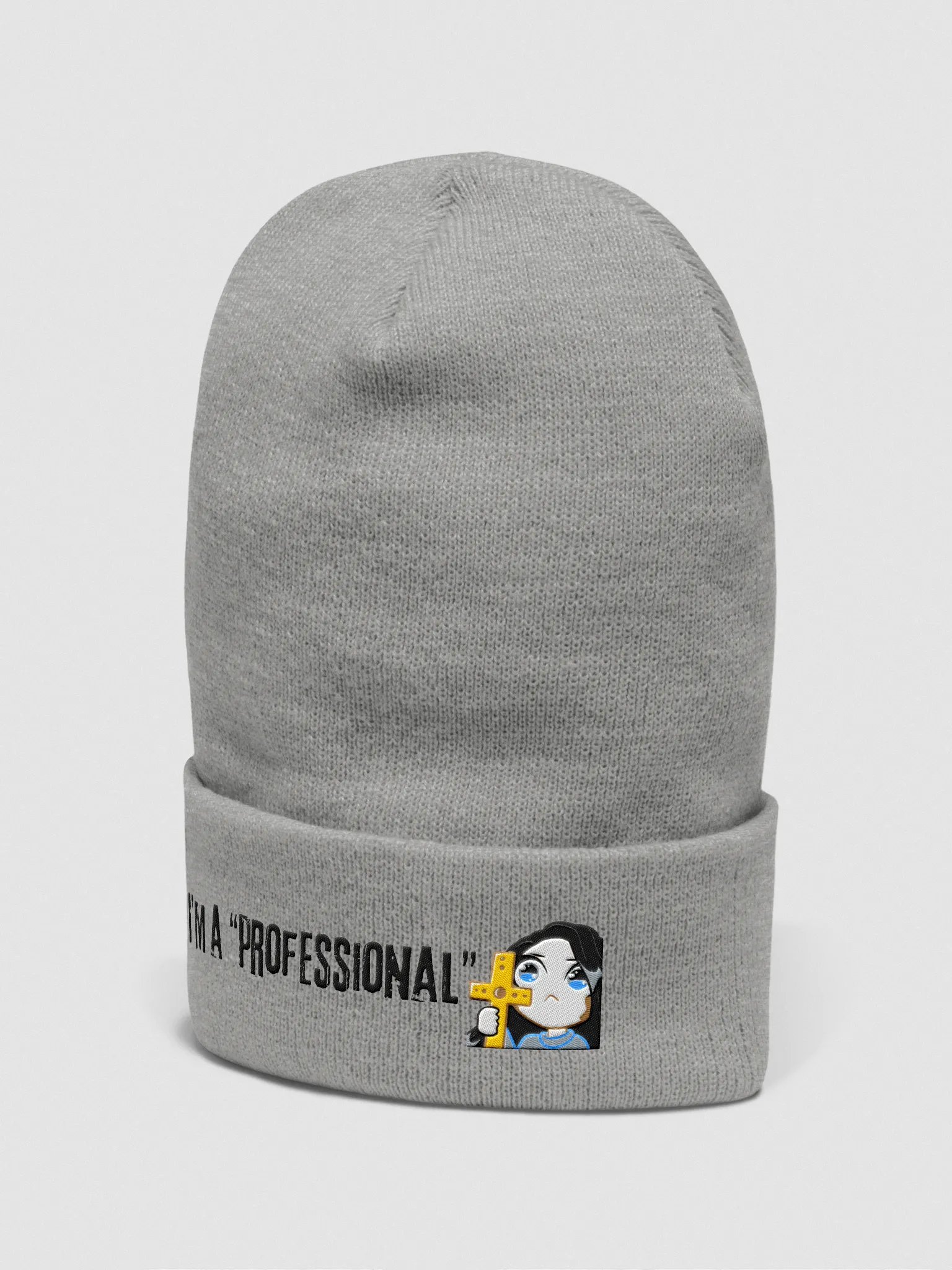 Professional Black Lettered Cuffed Beanie product image (6)