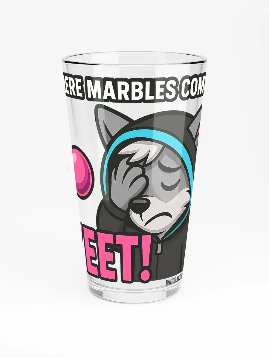 "WHERE MARBLES COME TO YEET!" PINT GLASS – Official Stream Mascot Edition product image (3)