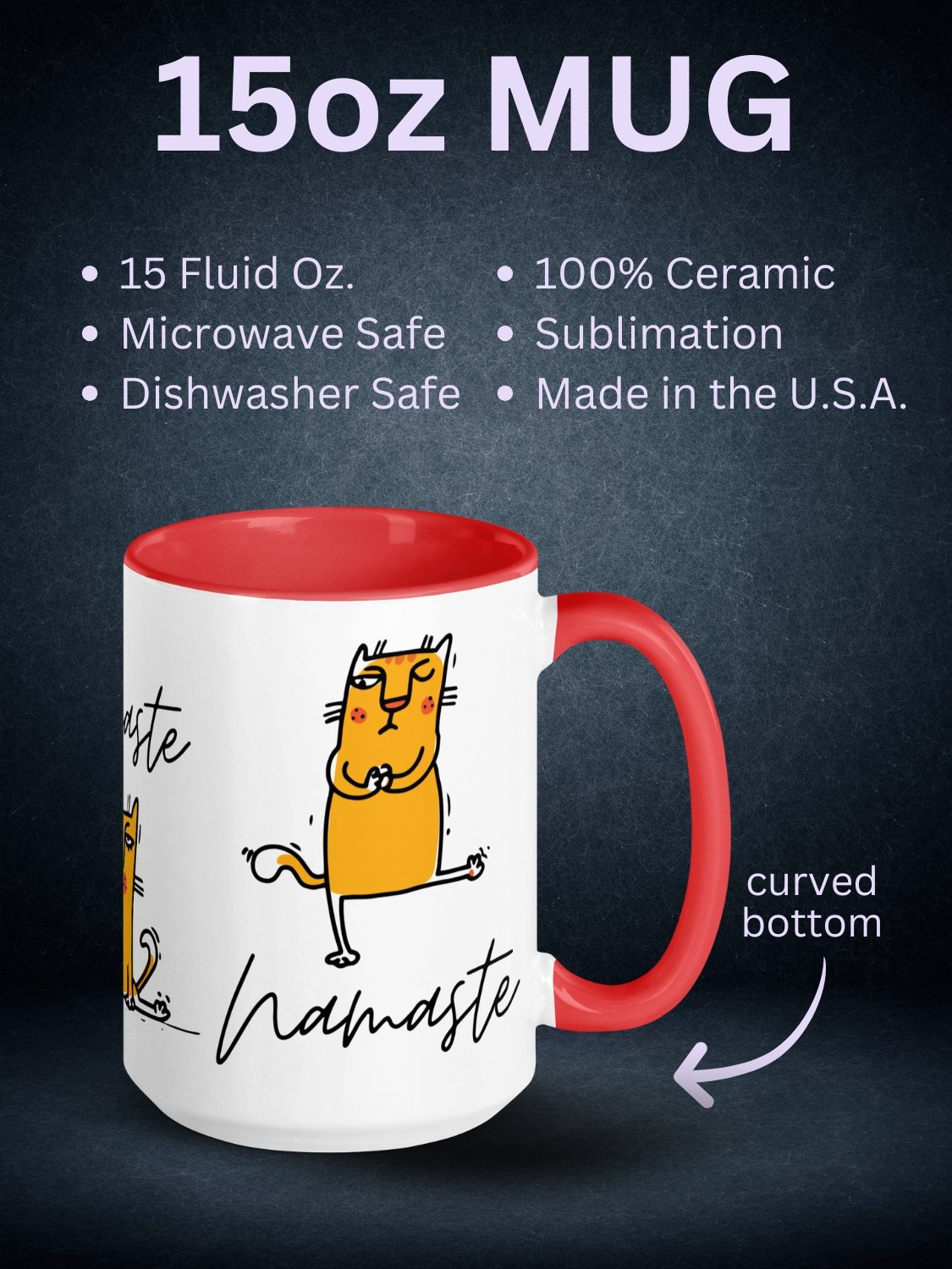 Namaste Funny Yoga Cat Ceramic Mug product image (6)