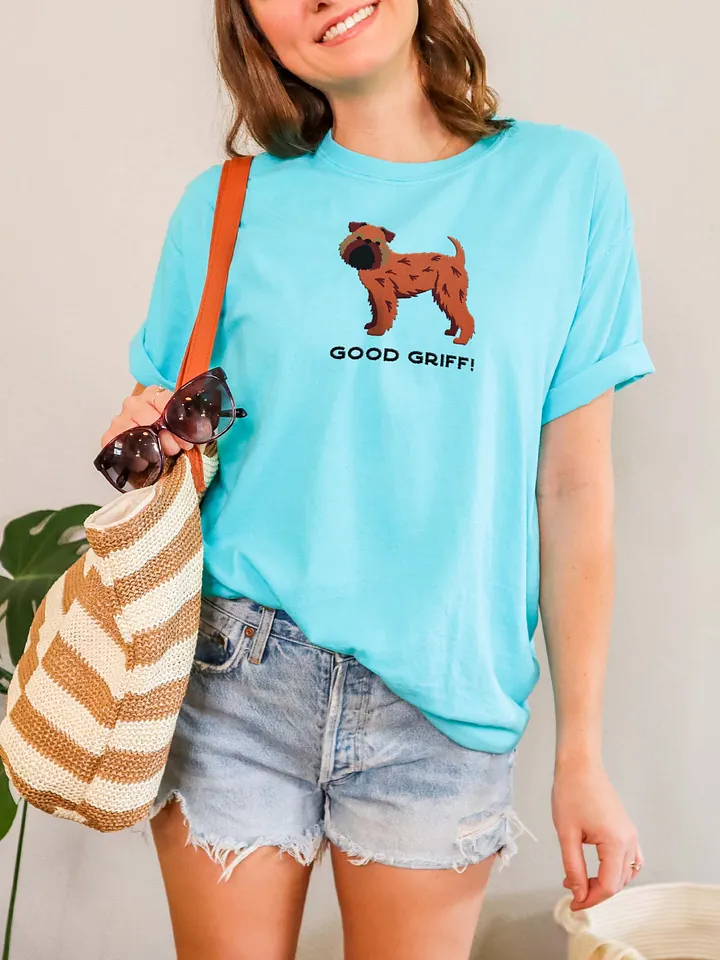 Good Griff T-Shirt(Embroidered) of a Brussels Griffon(Red) product image (2)