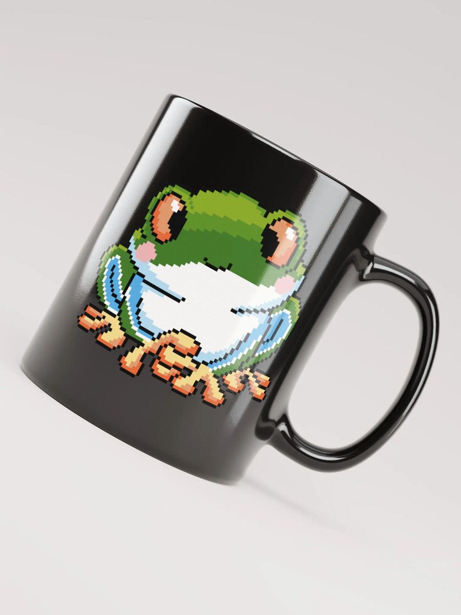 Dark Green Rip the Frog Black Glossy Mug product image (4)