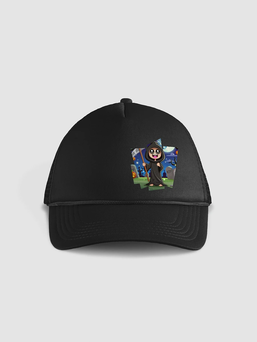 Chibi Grim Reaper Emblem Ball Cap – Playful Eternity product image (1)