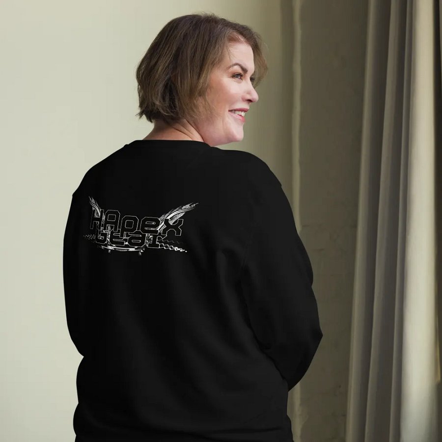 Unisex Organic Sweatshirt - Black HApex Gear White Logo product image (12)