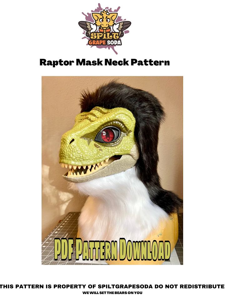 Raptor Mask Hood and Neck Pattern [PDF DOWNLOAD] product image (2)