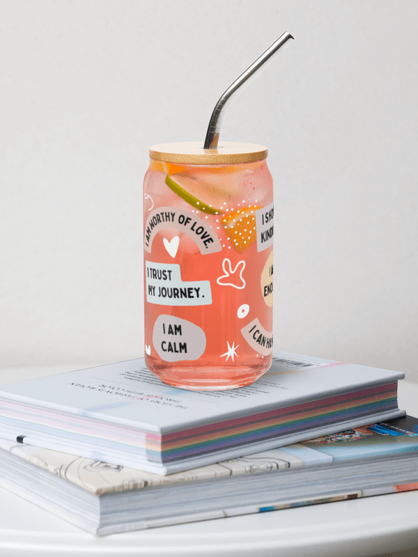 Mindful Affirmations Can-Shaped Glass – 16oz product image (7)