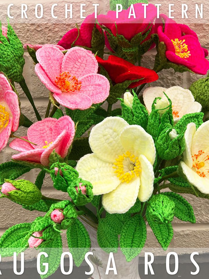 Rugosa Rose Crochet Pattern product image (1)