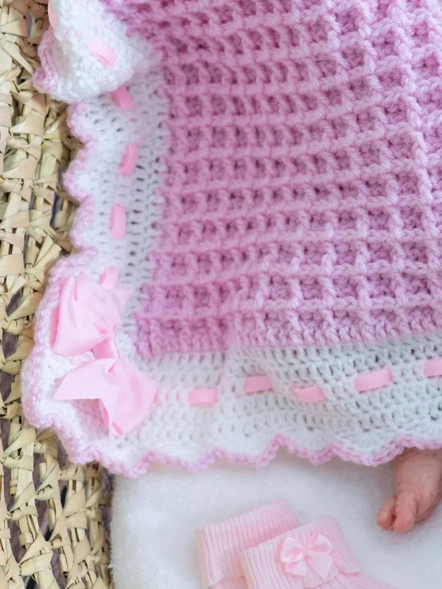 Crochet Pattern: Waffle Baby Blanket product image (5)