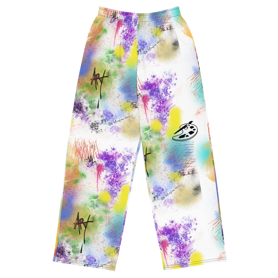 Splatter-Wear #4 Wide Unisex Pants/White product image (2)