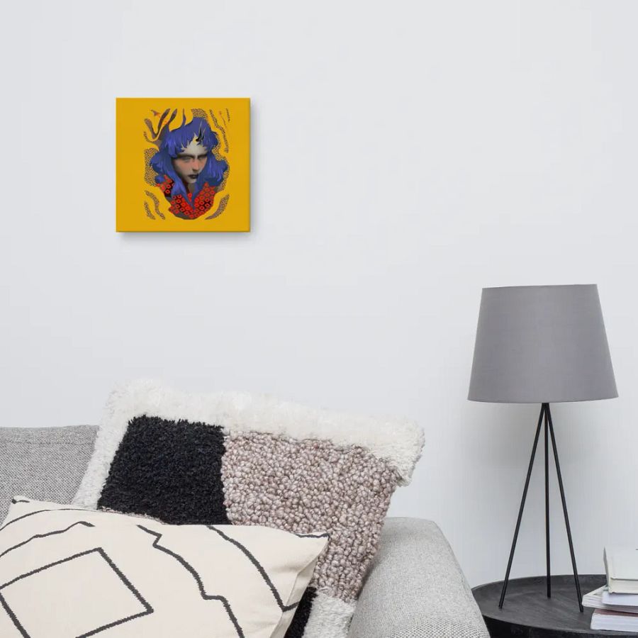 Something Strange, Charming and Blue Square Canvas Print product image (8)