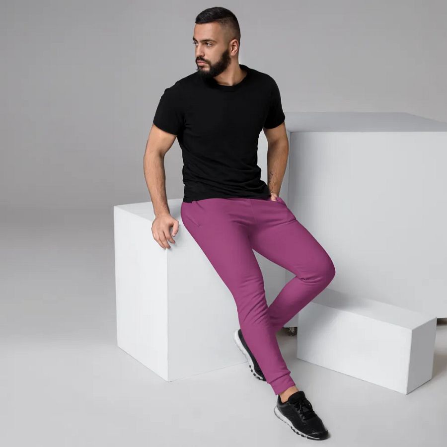 Plain Plum Purple True Summer Recycled Polyester Premium Men's Joggers by Treasure Pie product image (3)