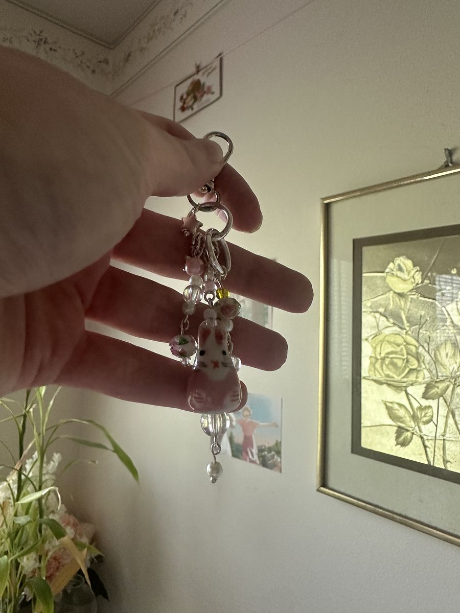 Handmade cute dangly bunny keychain product image (3)