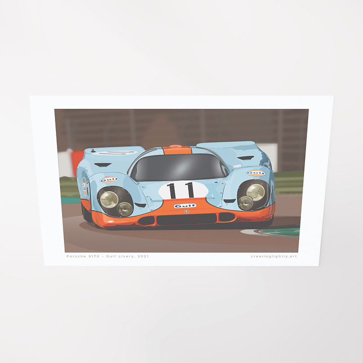 "Porsche 917K - Gulf Livery" Original Artwork Print product image (4)