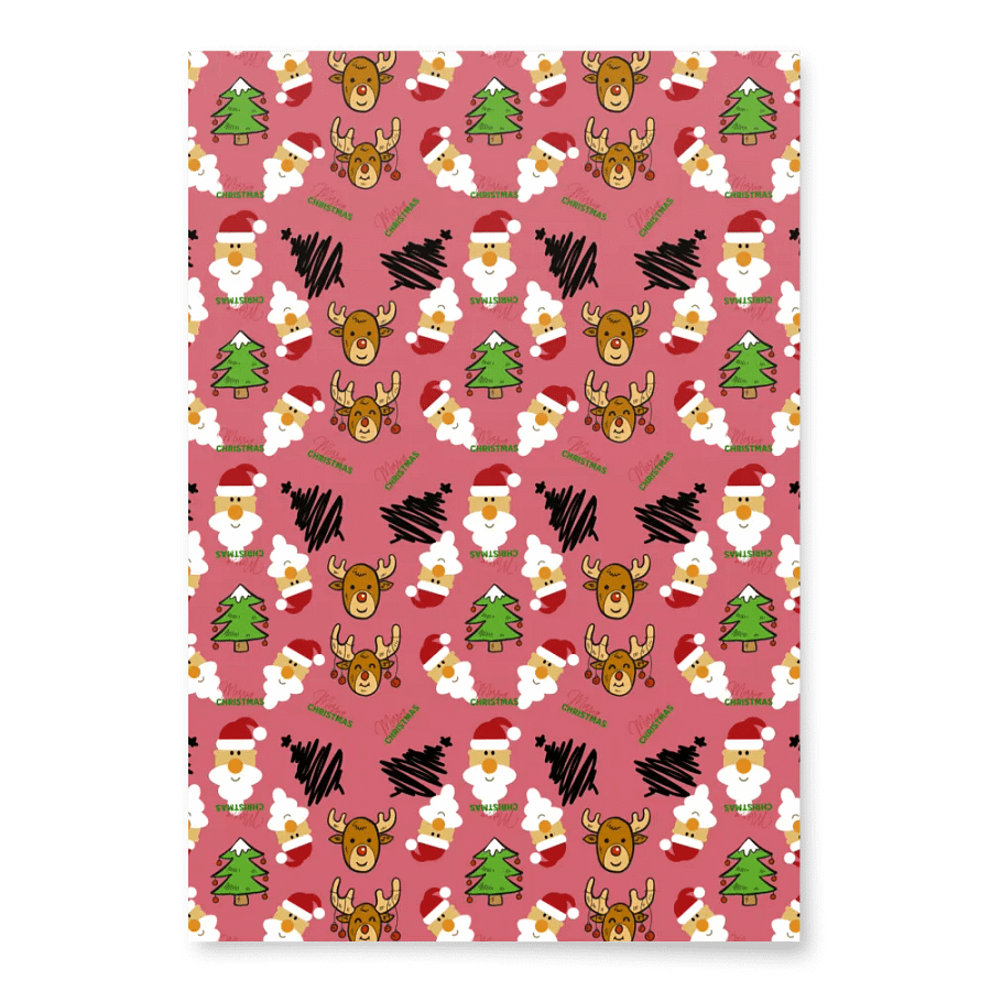 Reindeer, Santa, Christmas Tree Wrapping Paper - Cabaret product image (2)
