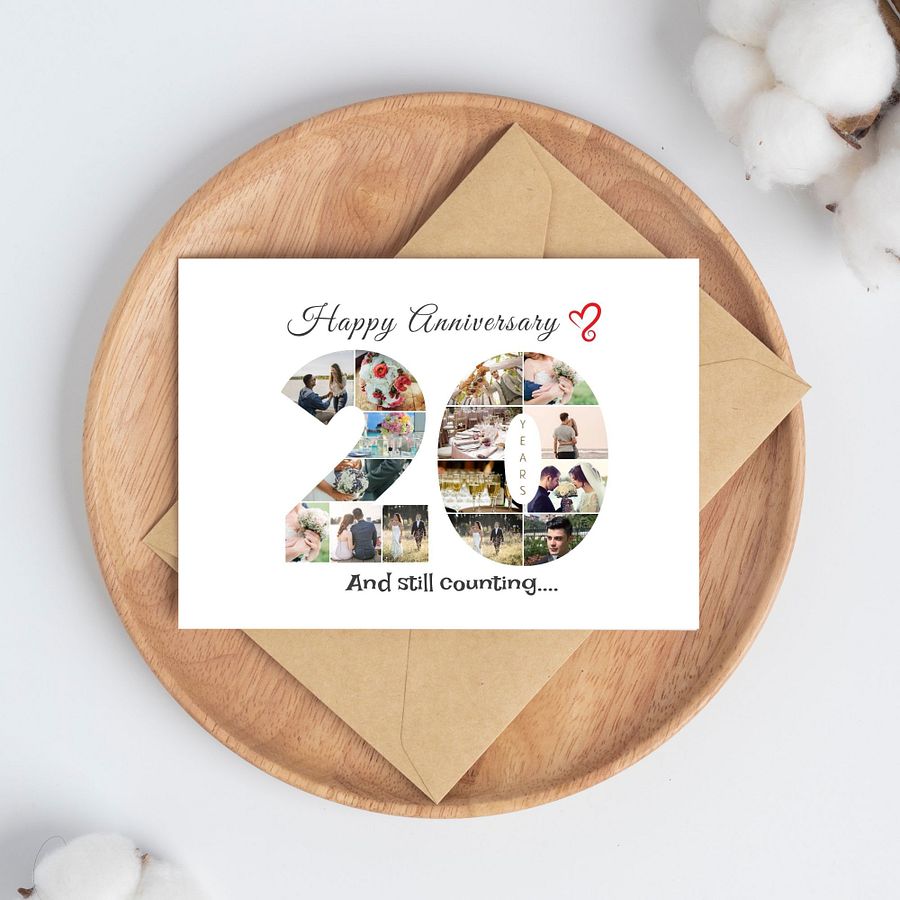 20 Year Anniversary Photo Card Editable Canva Template product image (9)