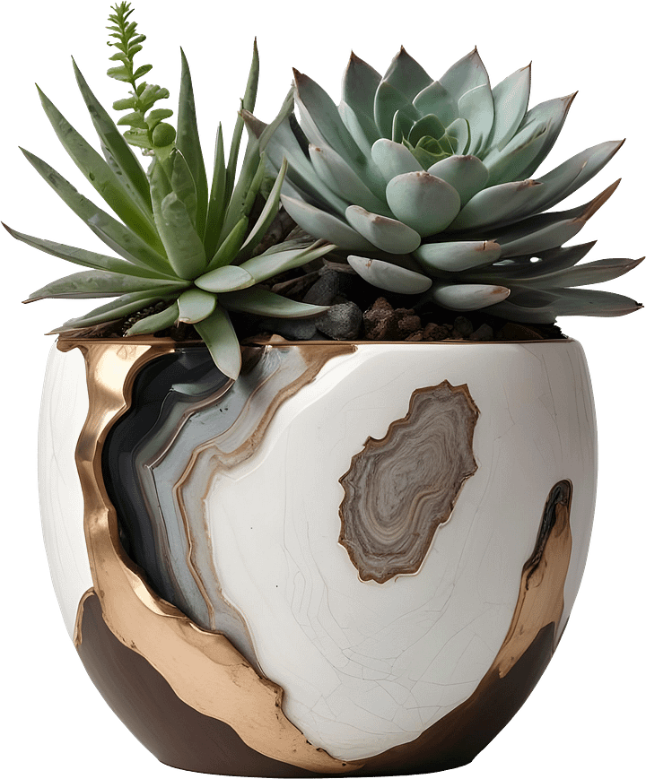Earthly Symphony – Boho Chic Pot with Plant PNG product image (1)