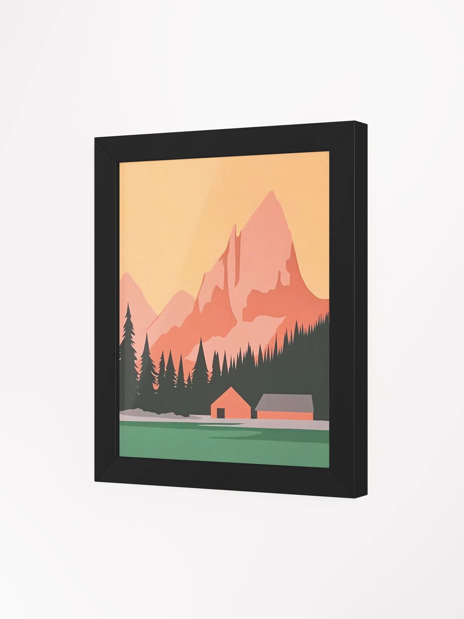 Framed Poster of a Pink Cabin product image (75)