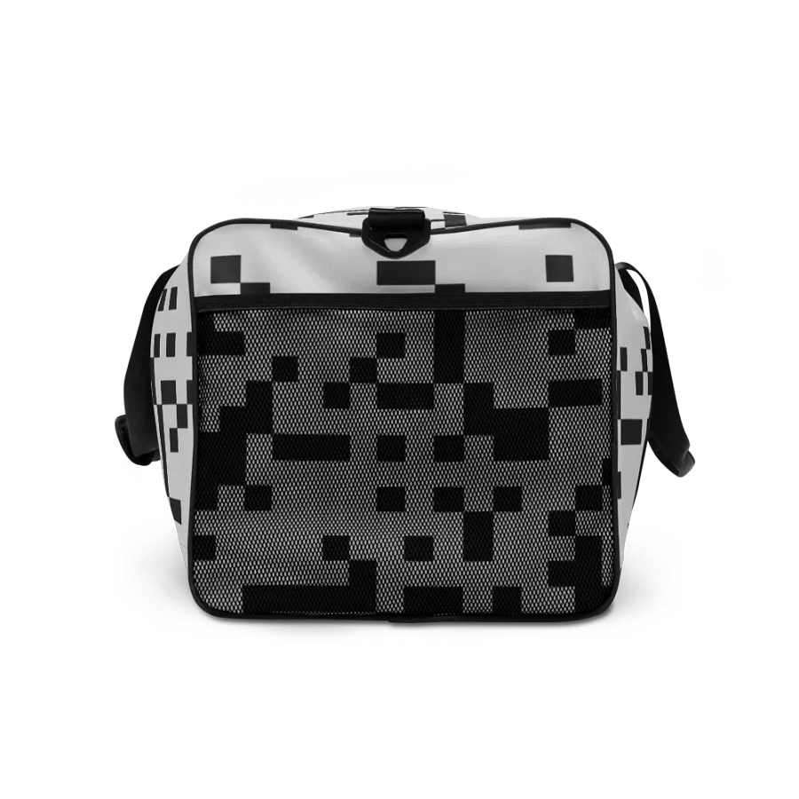 Pixelated Monochrome Madness Duffle Bag product image (7)