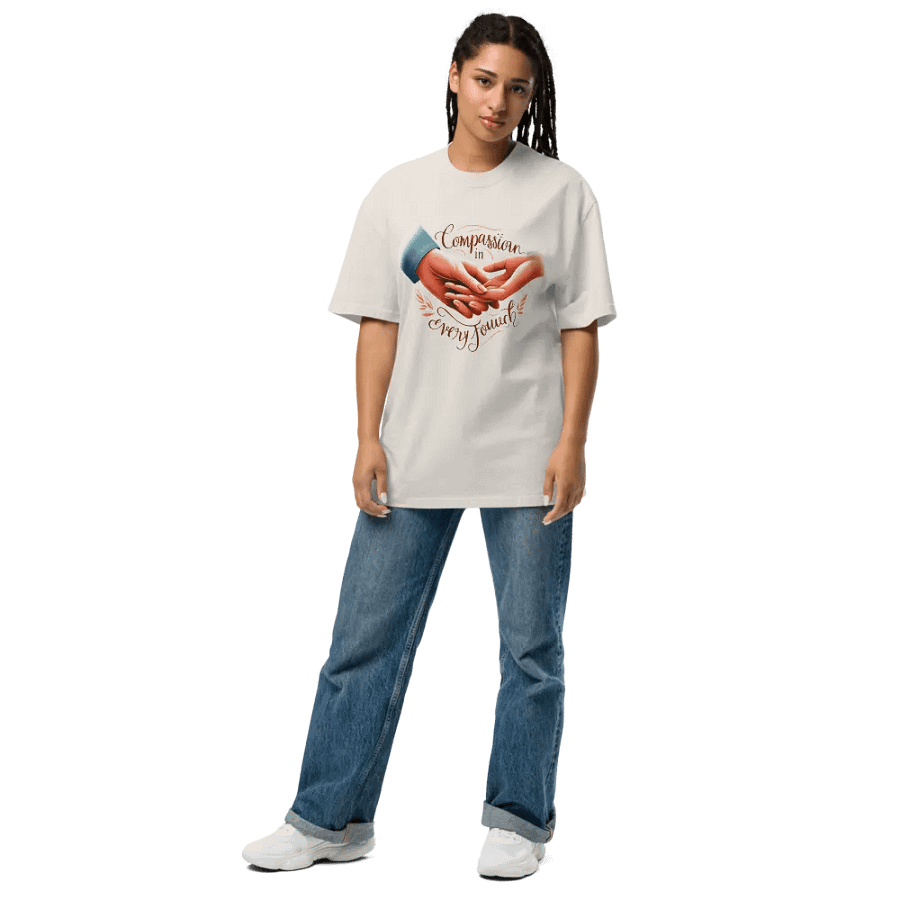 Compassion in Every Touch Oversized Faded T-Shirt product image (35)