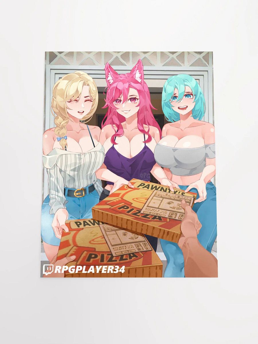 Cynthia, Akihiko, & Selphie - Ordering Pizzas for Ladies Night - SFW - Print product image (4)