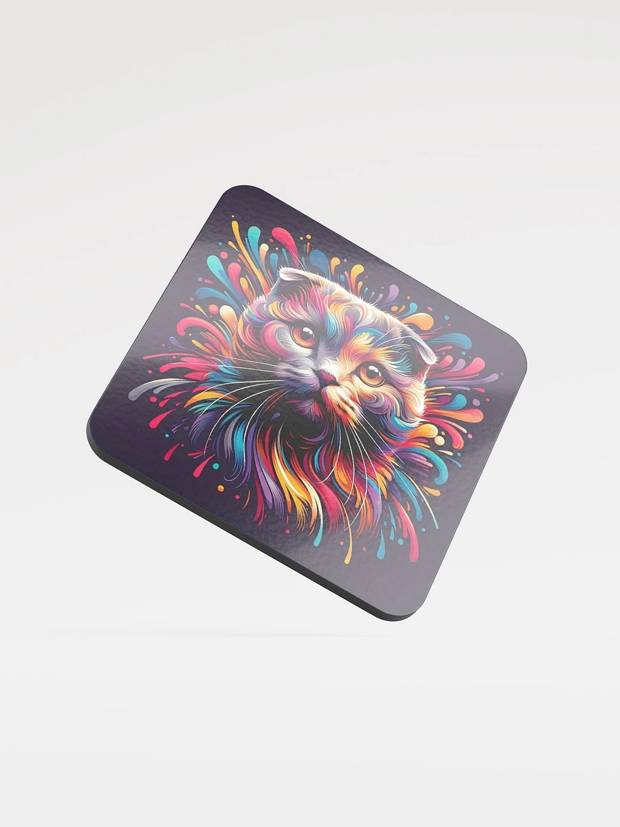 Glossed Cork Coaster: Scottish Fold product image (1)