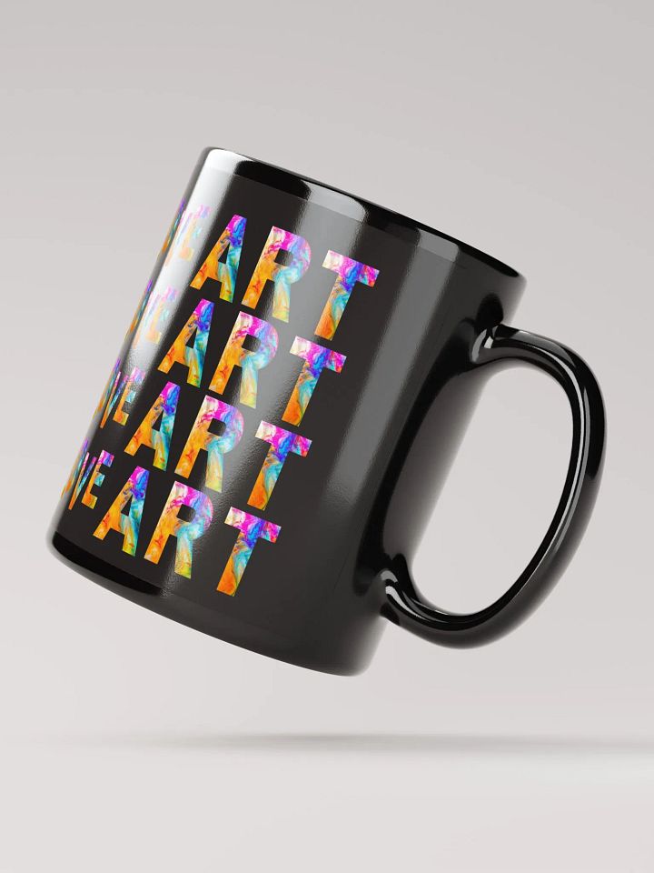 Trendy Black coffee mug for the artist in your family. Creative design ‘LOVE ART’ Perfect gift for artist friend, mom dad. product image (3)