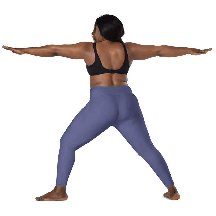 Plain Dark Purple Soft Summer Women's High Waisted Premium Crossover Leggings with Pockets by Treasure Pie product image (12)