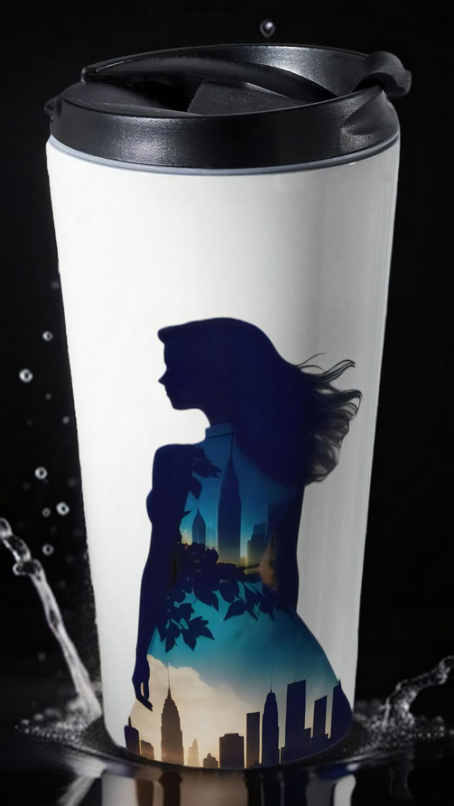 Cityscape Silhouette Stainless Steel Travel Mug product image (4)