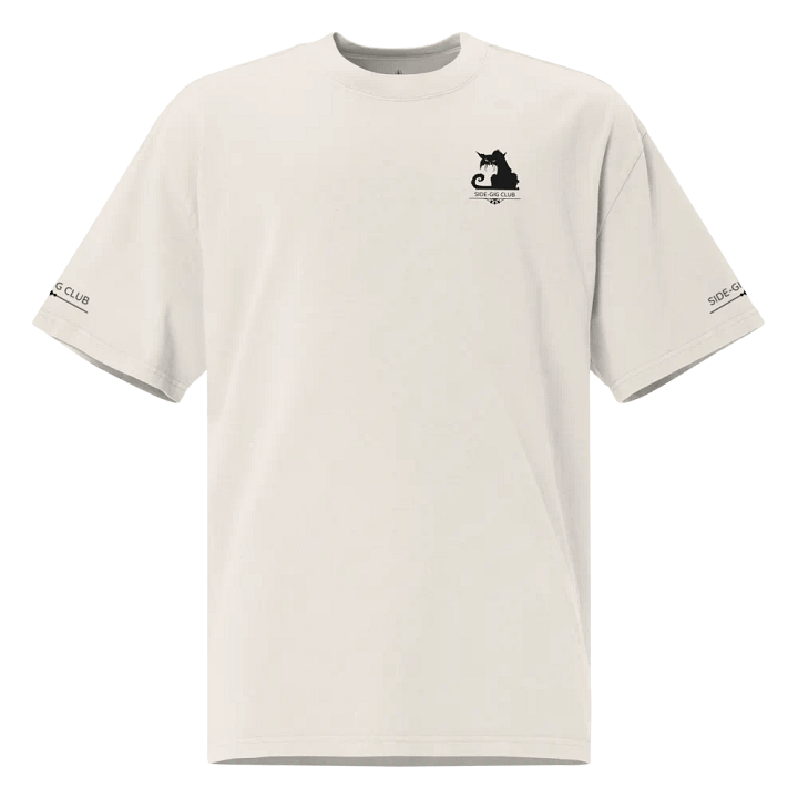 Sleepless Grind: Hustler Cat Oversized Tee Streetwear Edition in Vivid Black product image (1)