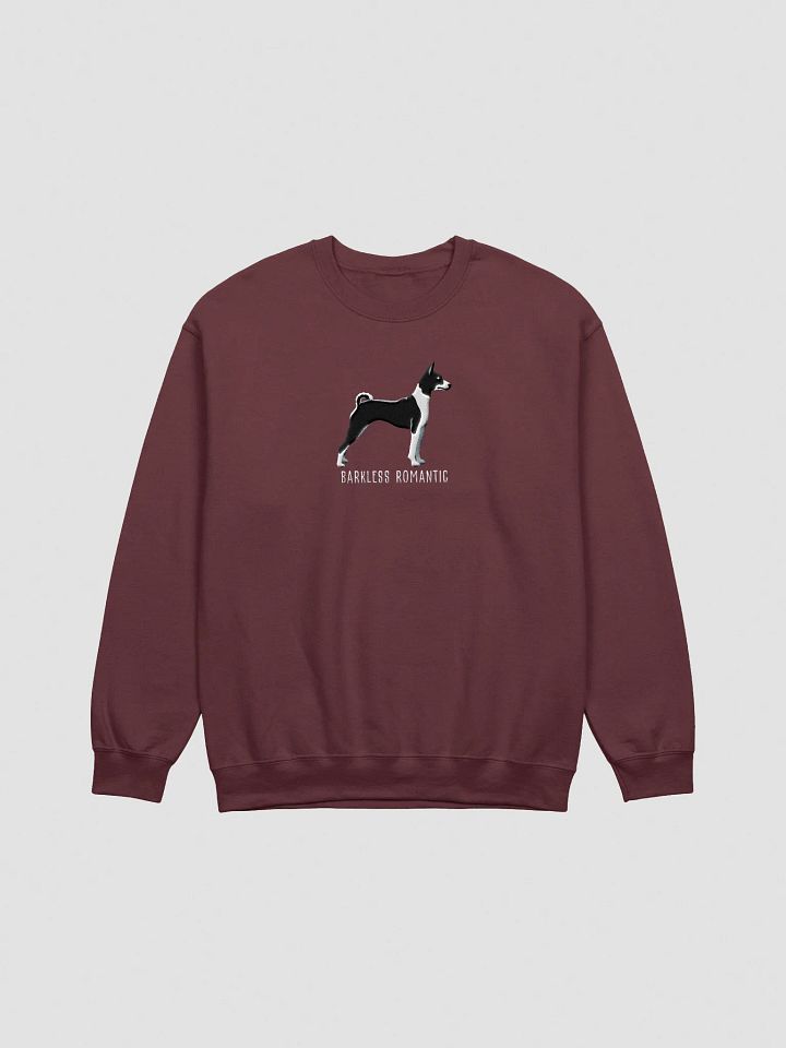 Barkless Romantic Sweatshirt (Embroidered) of a Basenji(Black & White) product image (4)