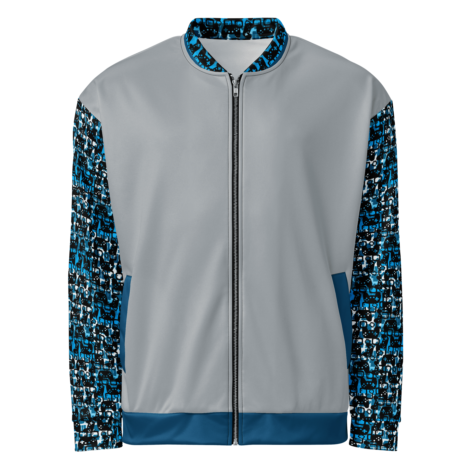 Experience Stories Unisex Bomber Jacket (Blue, Gray, and Black) product image (2)