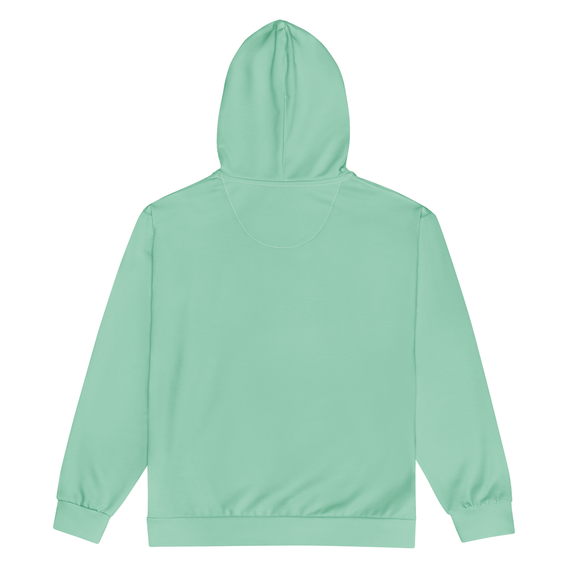 Caribbean Sea Blue Green Solid Color Eco Friendly Unisex Zip Hoodie product image (2)