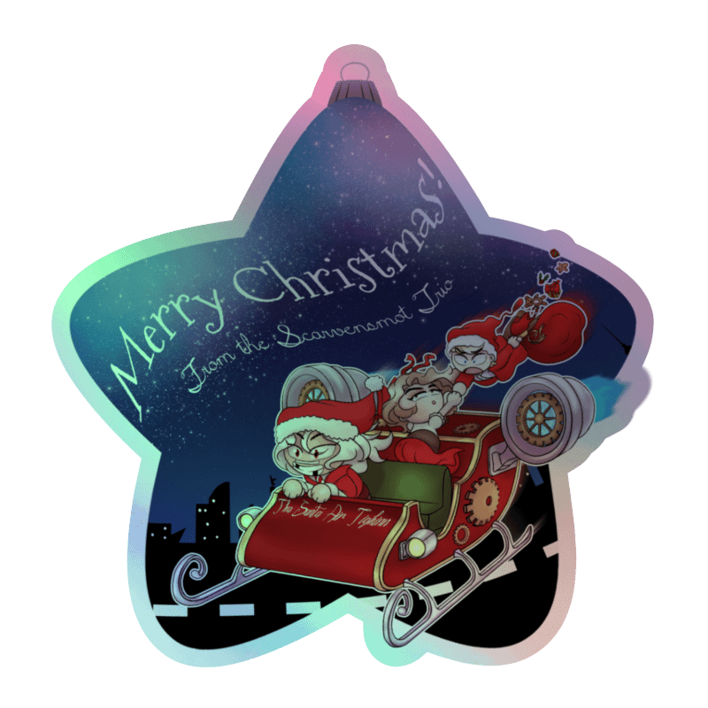 "Merry Christmas from the Scarvensmot Trio" Kiss-Cut Holographic Sticker product image (7)