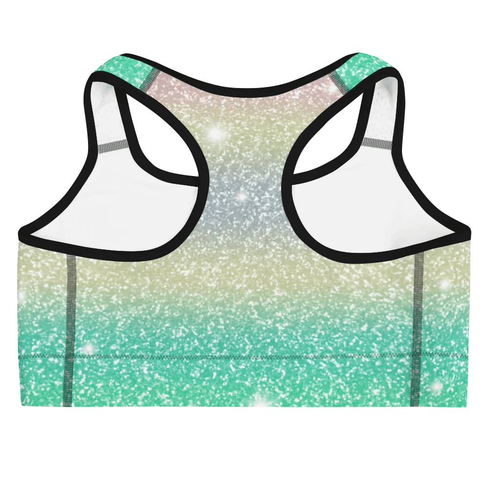 Glitter Unicorn Texture Design Sports Bra (1) product image (4)