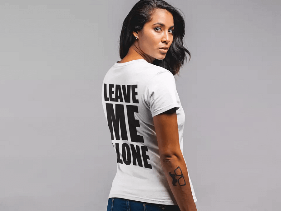 Cool Women Girl T shirt Leave ME Alone Birthday Gift Girlfriend Gym Top Trend product image (5)
