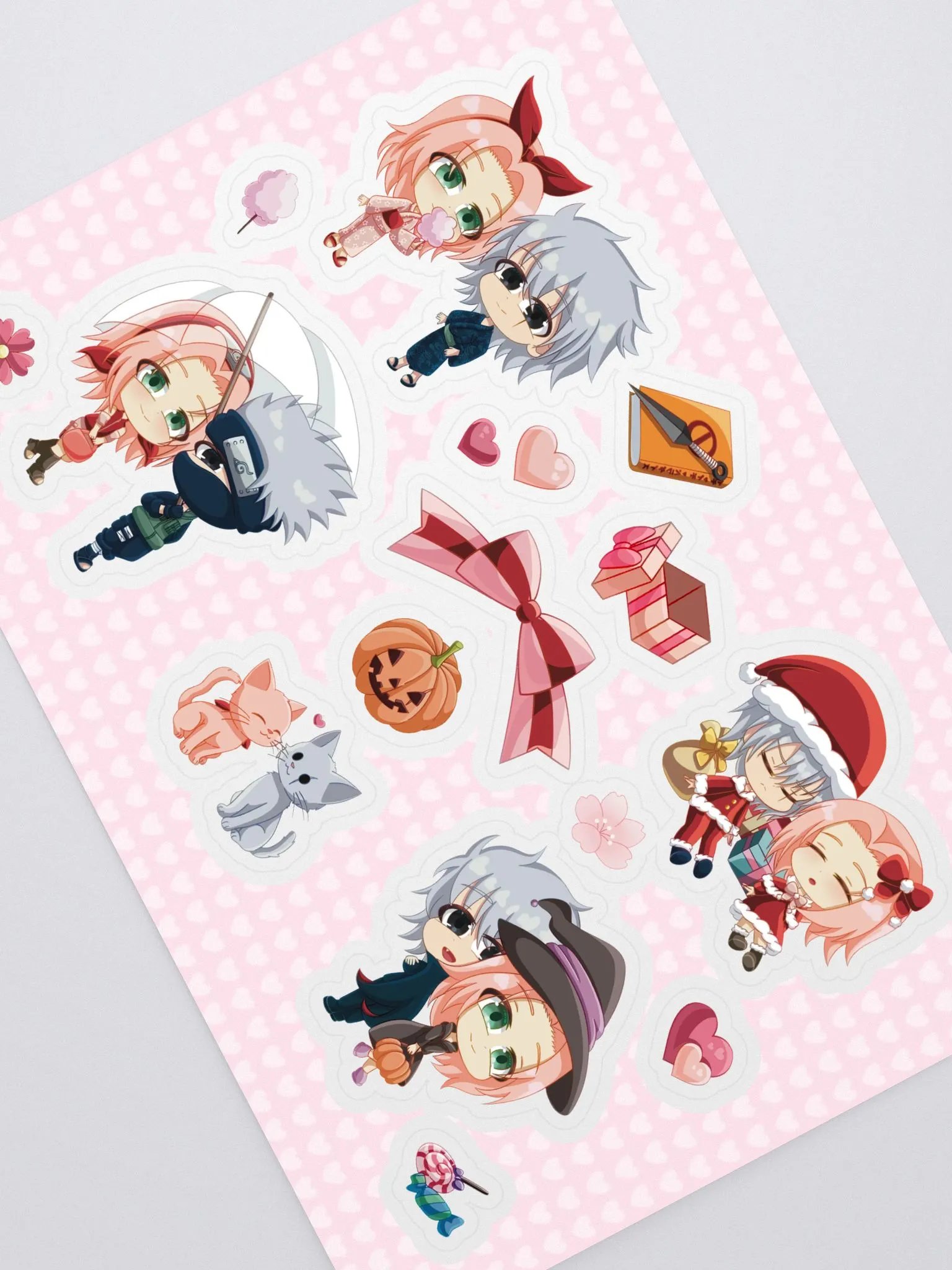 Kakasaku season Festive Chibi Anime Sticker Sheet product image (1)