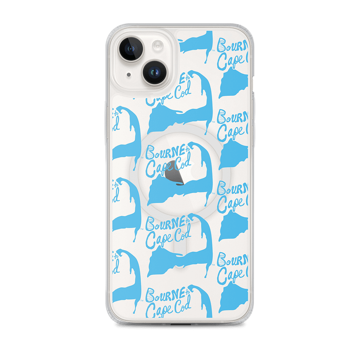 BOURNE to Cape Cod™ | MagSafe® Clear iPhone® Case | Coastal Cool Protection & Style | Deep Sky Blue Repeat Logo product image (2)