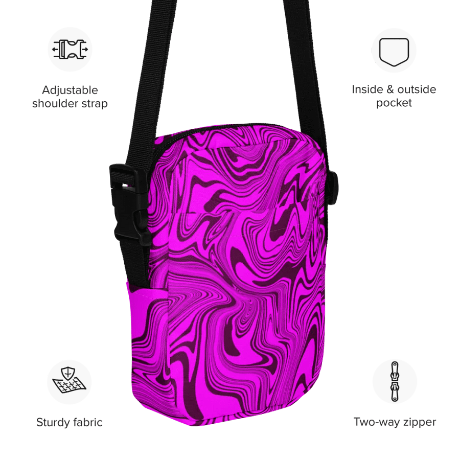 Utility Crossbody Bag - Abstract Purple Swirls product image (11)