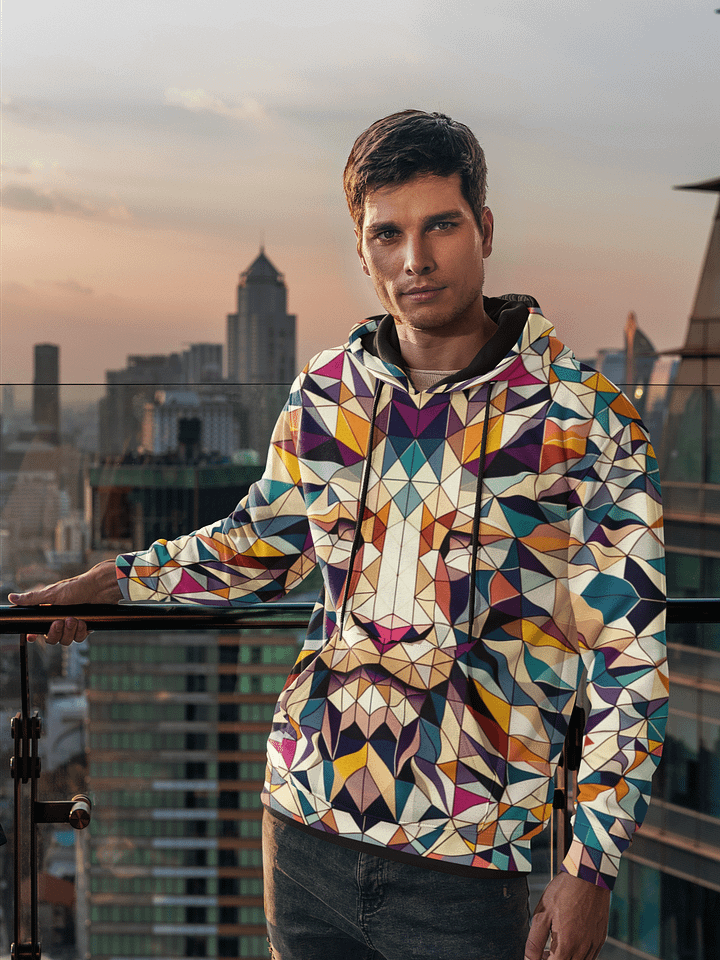 Vibrant Mosaic Leo Zodiac Lion Hoodie product image (1)