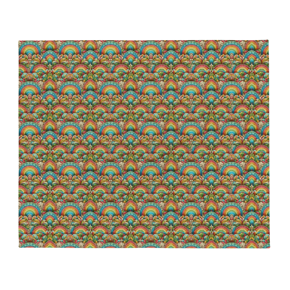 Rainbow Bright Colors Quilt Style Throw Blanket product image (2)