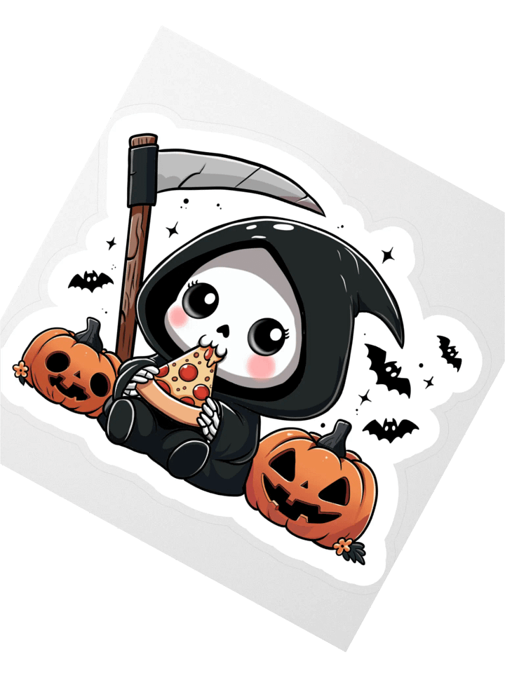 Grim Pizza Party Kiss-Cut Stickers - No Words product image (2)