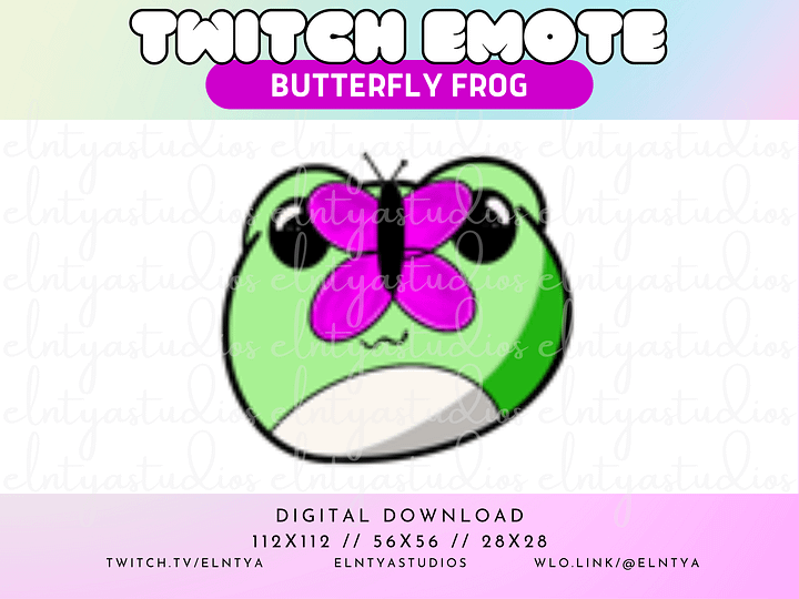 Kawaii Butterfly Frog Emote product image (1)