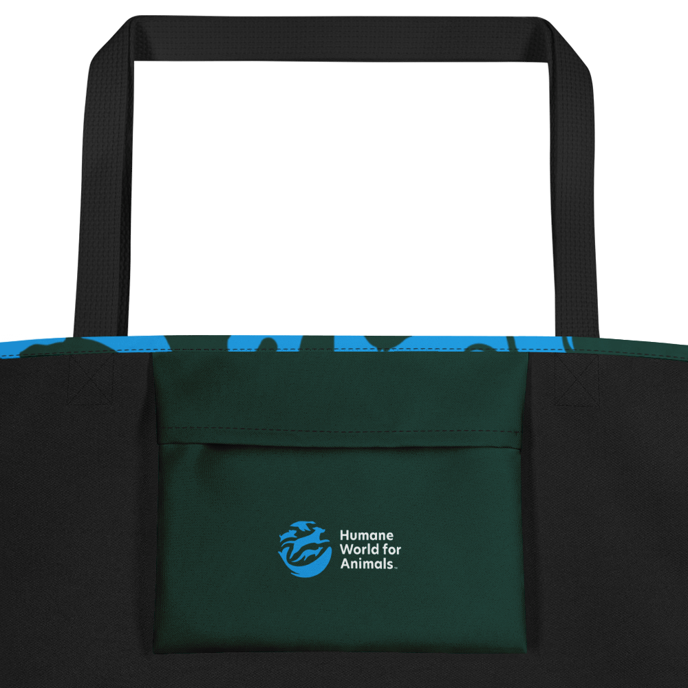 Large Animal Print tote with pocket product image (2)