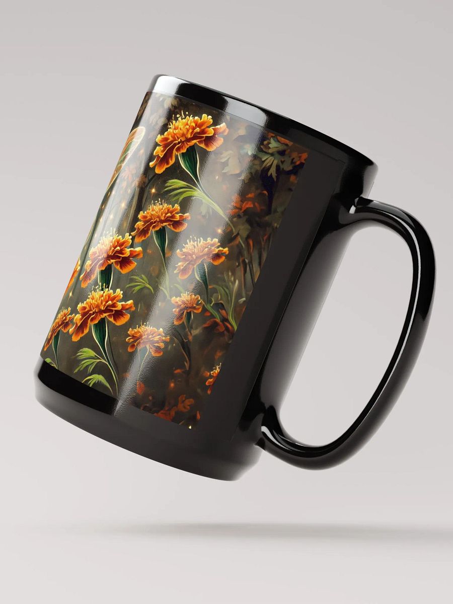 Enchanted Marigold Fairy 15 oz Black Glossy Mug product image (3)