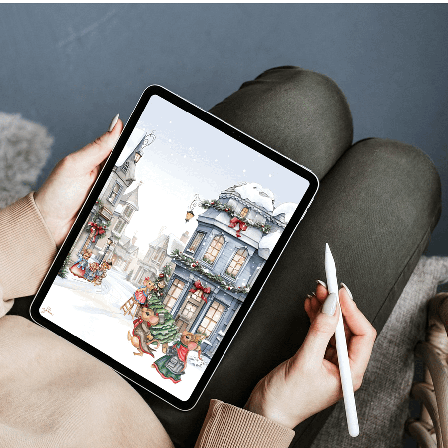 Prelude to Christmas Tablet Wallpaper | Festive Holiday Digital Background | Instant Download | 10 Resolutions product image (2)