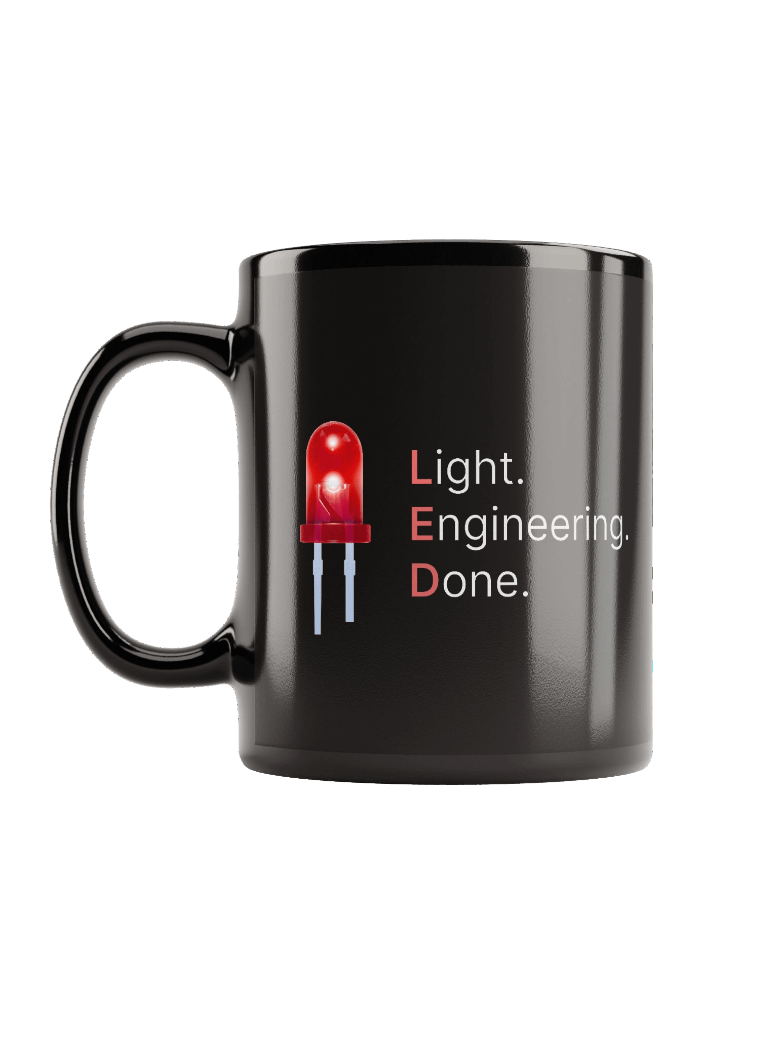 LED | Light. Engineering. Done. - Black Glossy Mug product image (6)