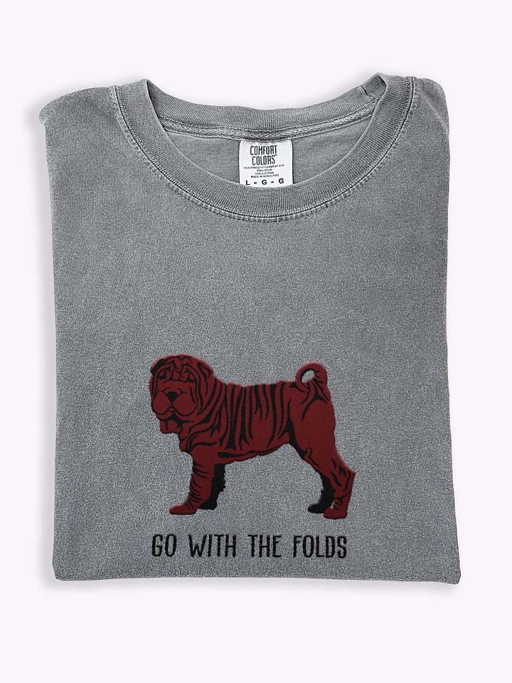 Go with the Folds T-Shirt(Embroidered) of a Chinese Shar-Pei(Chocolate) product image (1)