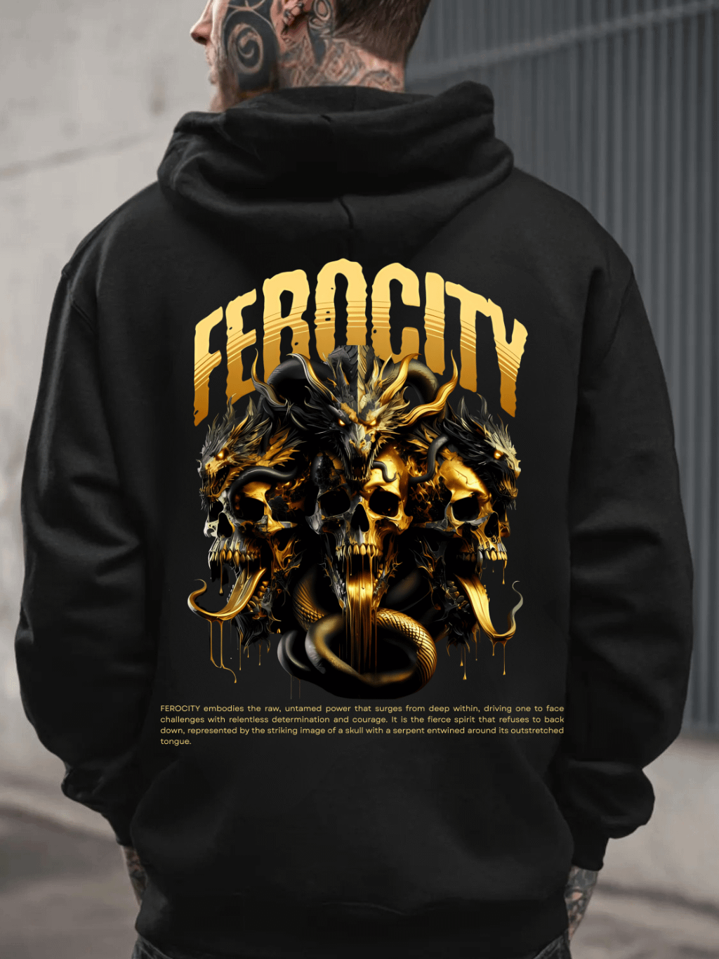 Ferocity- Streetwear Dark Fashion Unisex Hoodie - Premium Cotton Heritage M2580 product image (2)