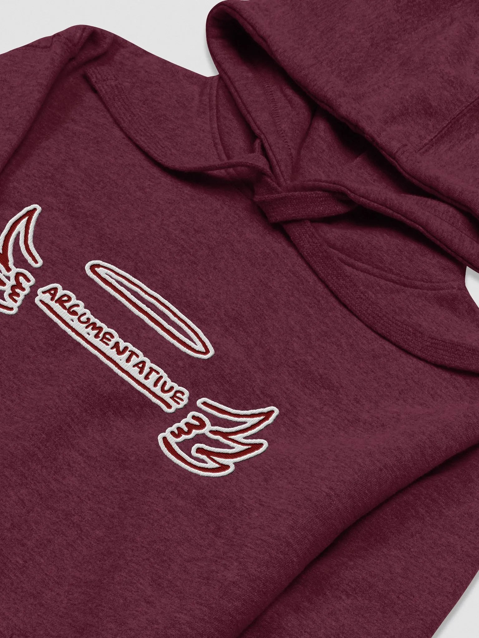 ANGELIC (lg. maroon + white bubble design) embroidered heavyweight hoodie product image (3)