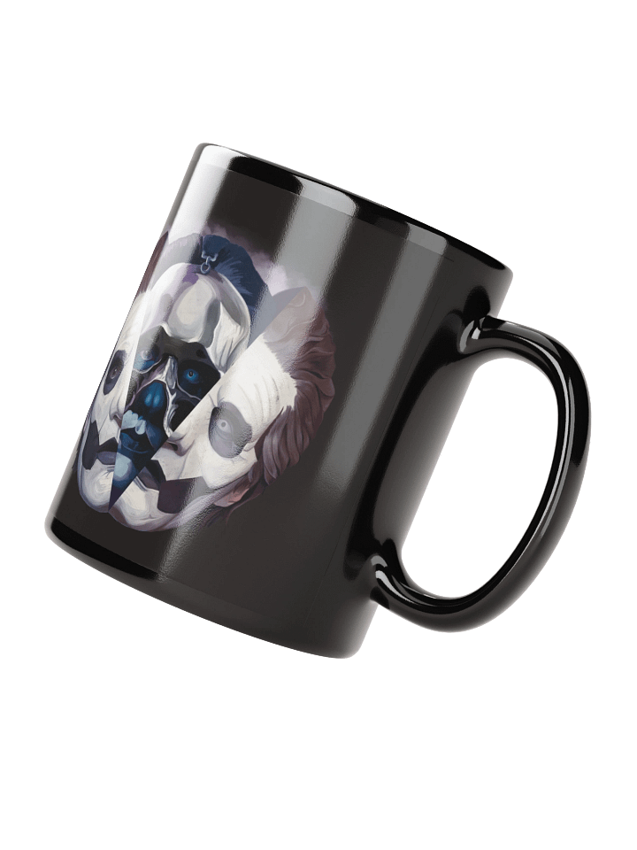 Symmetrical Fragmented Face Black Glossy Mug product image (3)