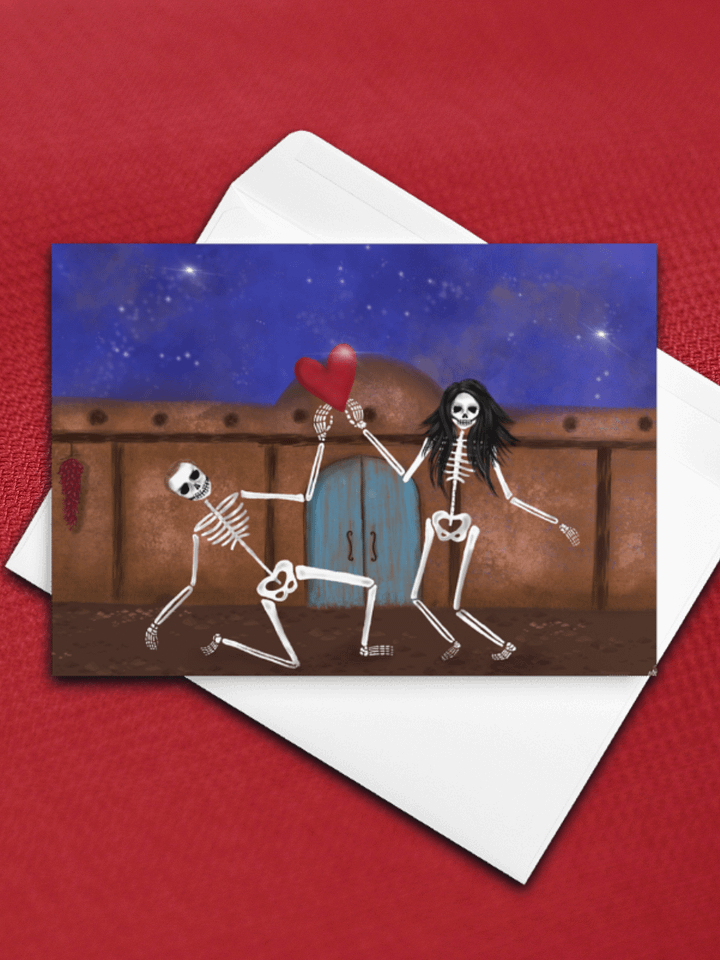 Two Skeletons under the stars Greeting Card product image (1)